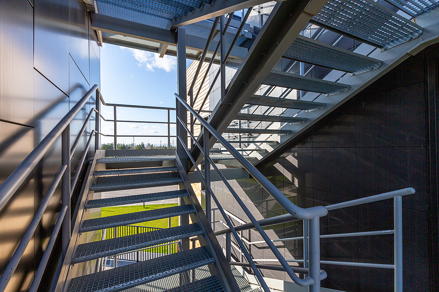 metal staircase on a modern building